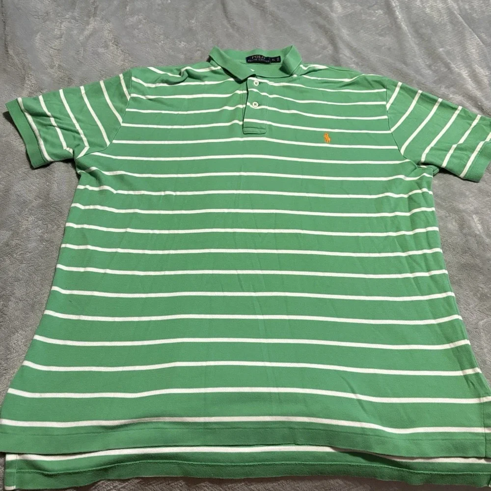 Polo Ralph Lauren Men's XL Short Sleeve Green & White Polo Shirt